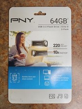 PNY 64GB Elite-X USB 3.2 Flash Drive - Silver- 2 Pack- FREE Shipping