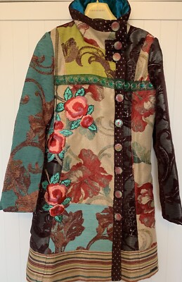 225 New Desigual Multi Coloured Designer Lined Coat For Ladies