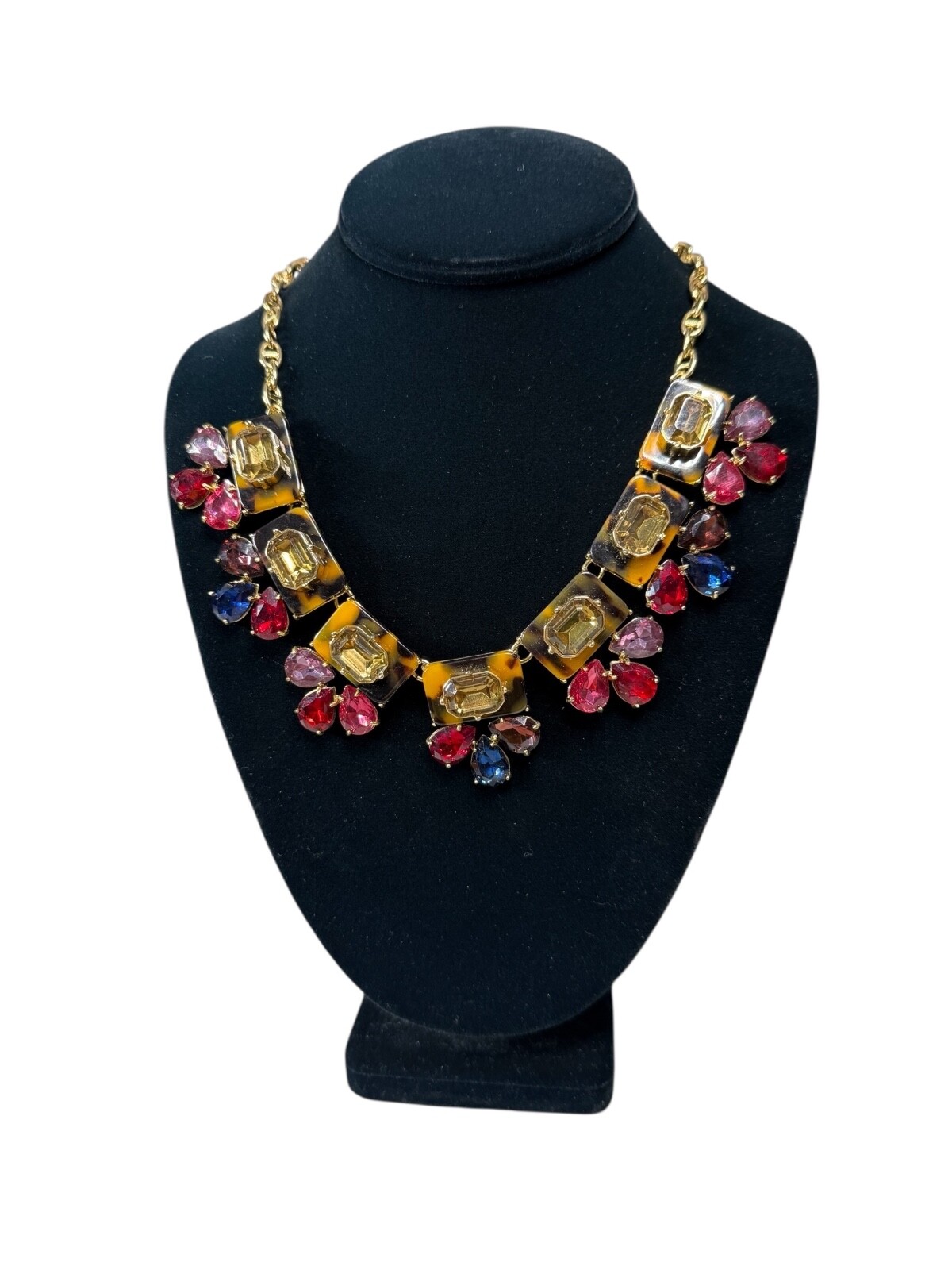 Talbots Multicolor Rhinestone Statement Necklace … - image 1