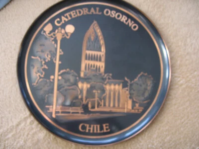 Teller KUPFER Catredral Osorno Chile Joyeria Martinez Gal.Centrosorno Osorno OVP - Bild 1 von 4