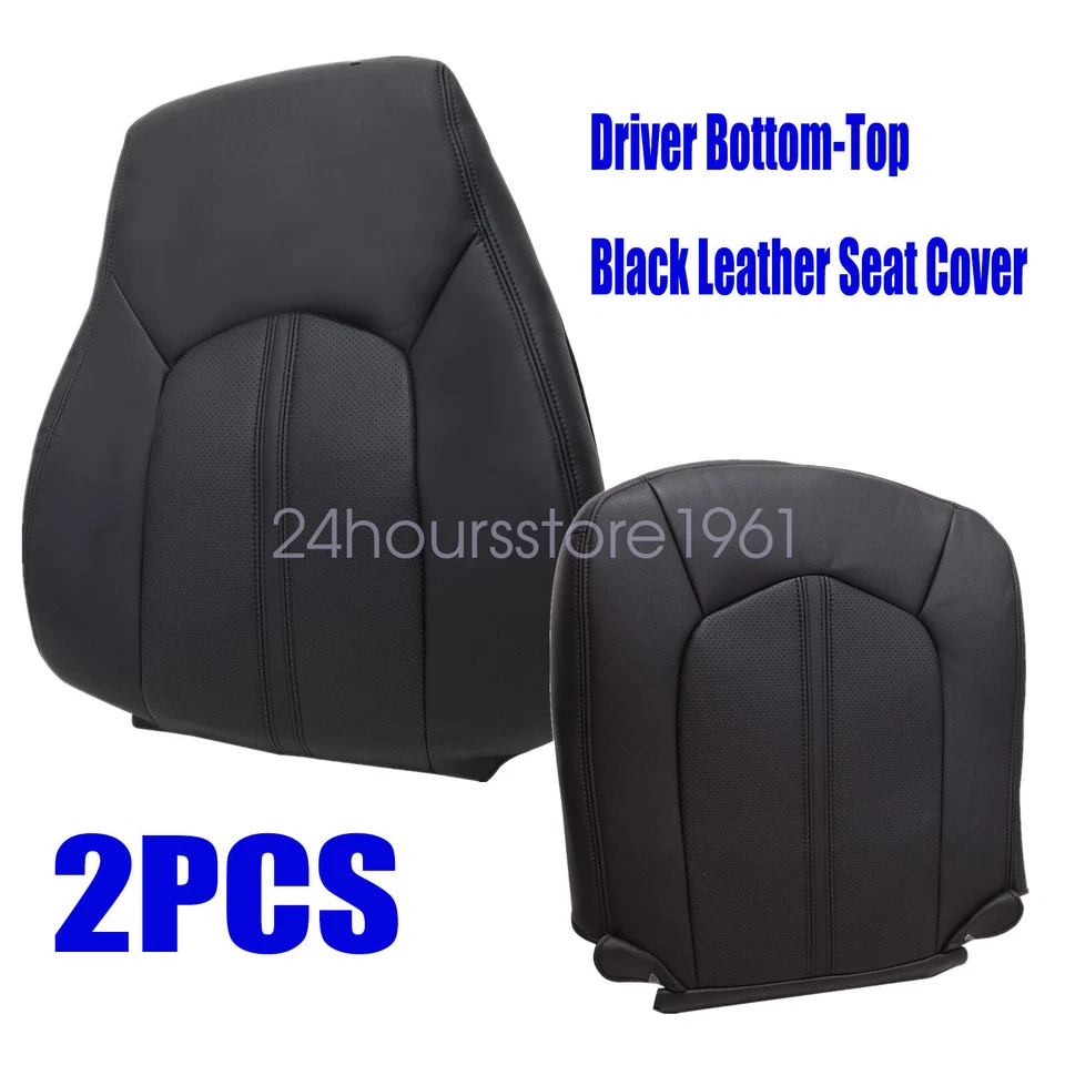 For 2008 2009-2013 Cadillac CTS Front Driver Bottom-Top Leather Seat Cover Black Foto 2 de 4