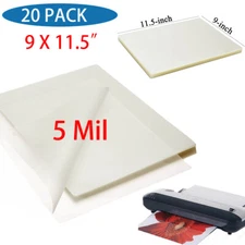 5 Mil 20Pack Thermal Laminating Pouches 9" x 11.5" Letter Size Laminator Sheets