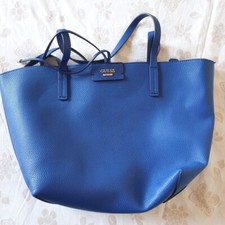 GUESS BORSA DONNA MANICI + TRACOLLA VIKKY TOTE ROYAL BLUE ORIGINALE COME NUOVA