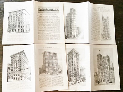 TALL BUILDINGS of NEW YORK CITY 1898 Print Article~16 Photos of Old Architecture