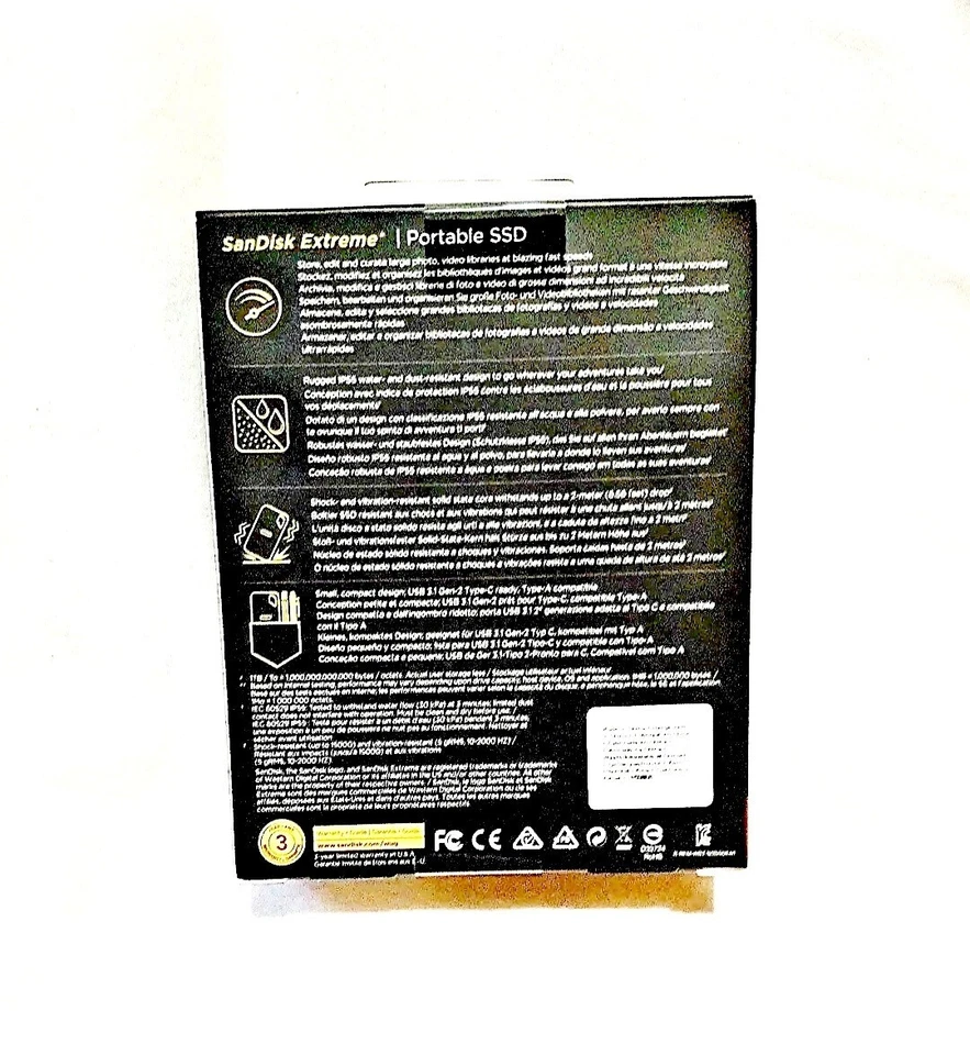 SanDisk: Extreme Portable SSD | 500GB | Storage | External Hard Drive | Memory - Image 2 of 4