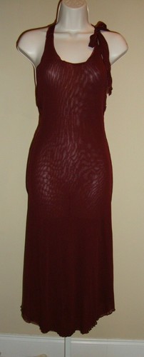 HERMOSO, UBER RARO, NUEVO VESTIDO HALTER DE MALLA JEAN PAUL GAULTIER BORGOÑA - Imagen 2 de 12