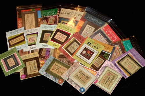 Lizzie Kate COUNTED CROSS STITCH PATTERNS You Choose from Variety WORDS PHRASES