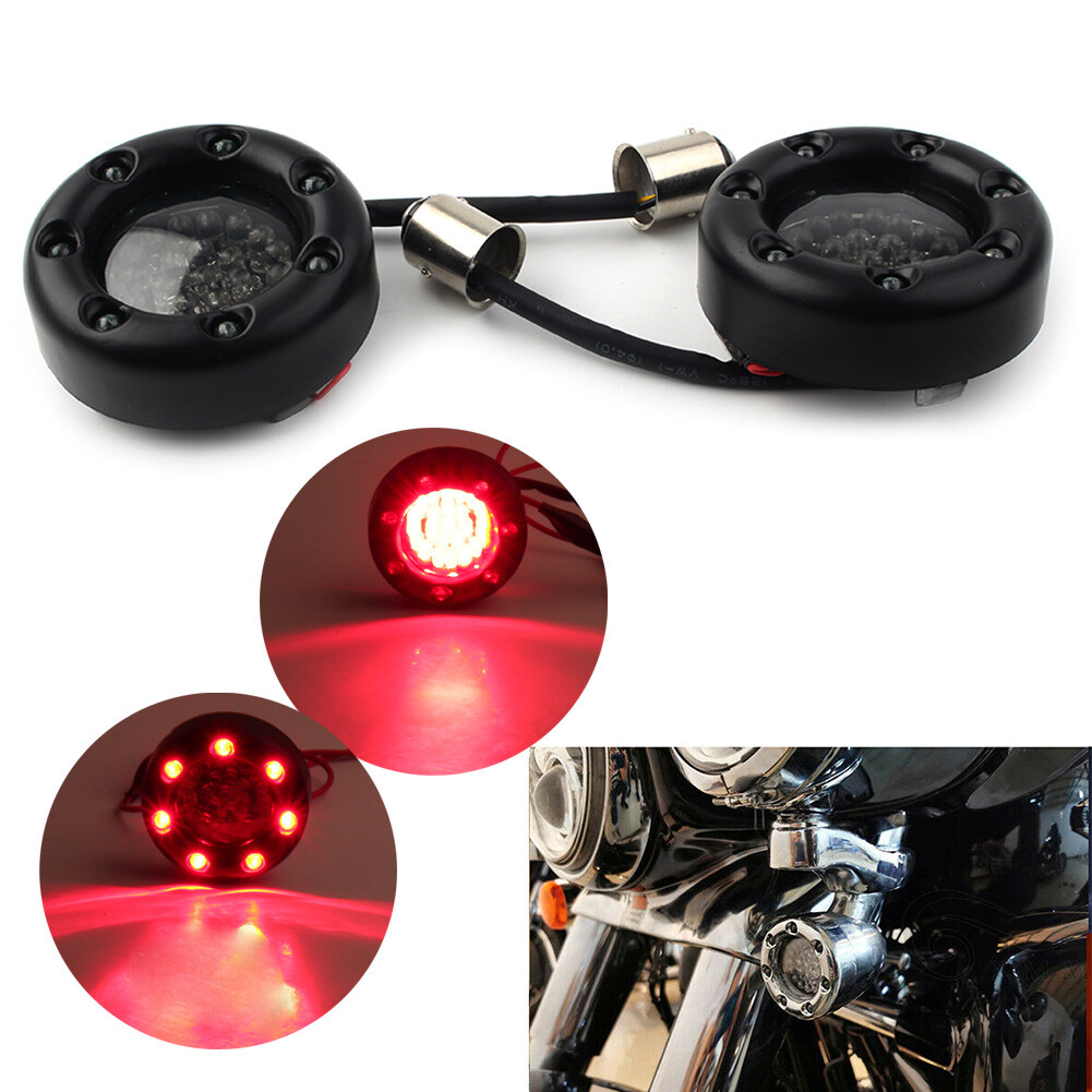 Black Plastic Ring Turn Signal Brake Light For Harley Dyna Fat Bob