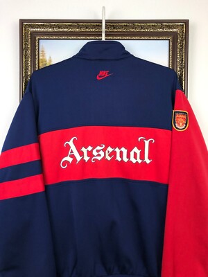 Vintage 90's Nike Arsenal Football Jacket Soccer Track Top Mens