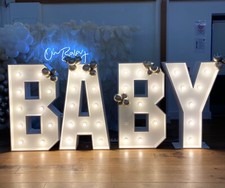 HIRE BABY, LOVE, Mr & Mrs Letters, NEON Lights, 4ft LED Letters Numbers Wedding