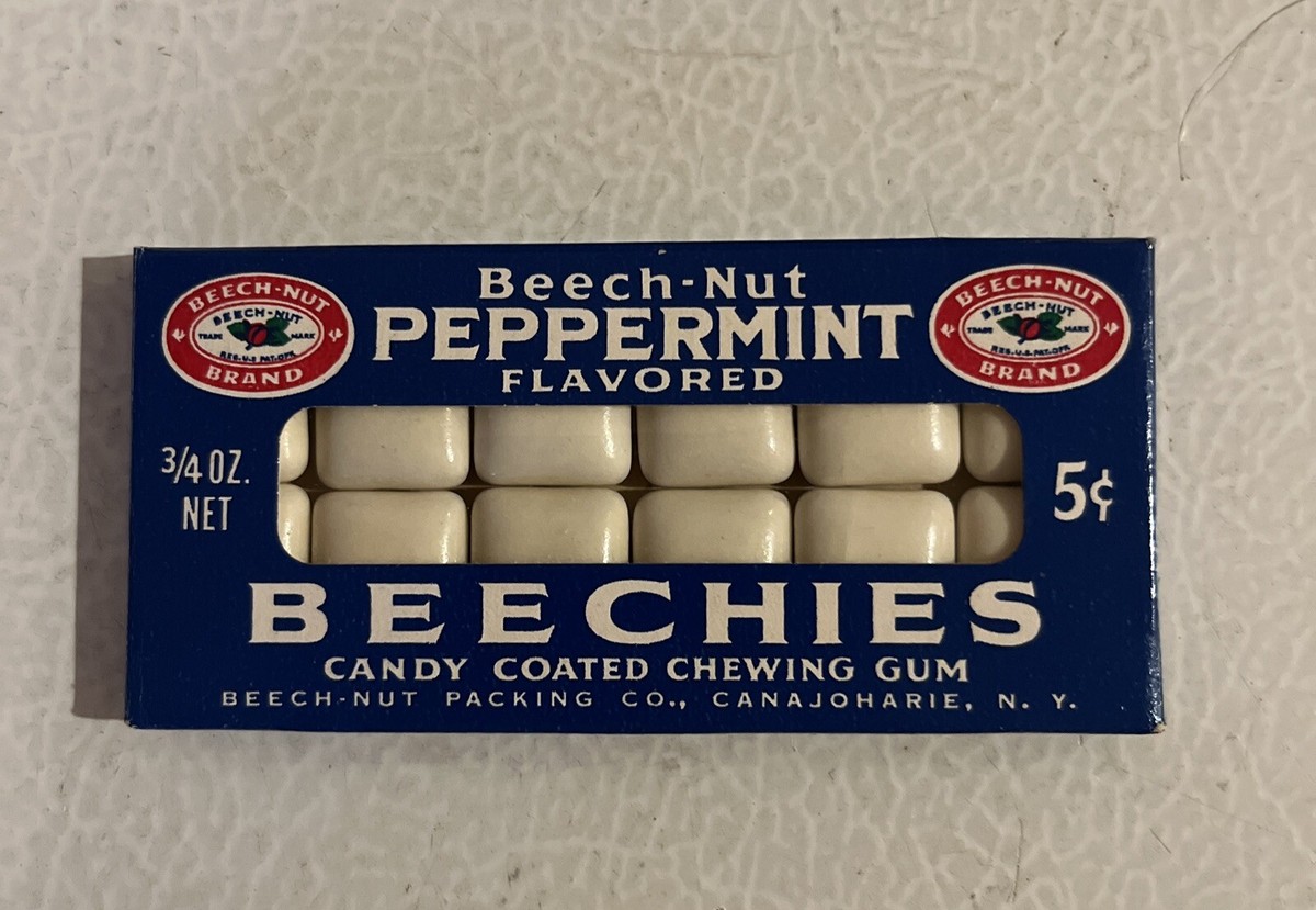Beechies Gum 販促ラック Vintage 1960's Beech-Nut Beechies 5 Cent Coated Gum Pack Box NOS