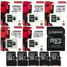MEMORIA ESTERNA SCHEDA SD MICRO SD 16 32 64 128 GB  Kingston ADATTATORE 