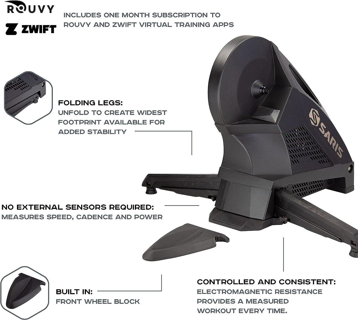 Saris H3 Direct Drive Smart Indoor Bike Trainer 12527018642 Saris H3 Direct Drive Smart Indoor Bike Trainer 12527018642