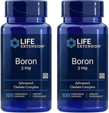 Life Extension Boron 3 Mg 100 Vegetarian Capsules (Pack of 2)