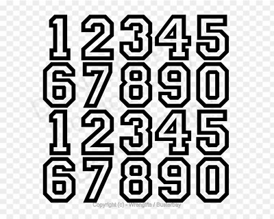 Sport / Team Numbers 0-9 - Set of 20 - Helmet, Score, Sign - Select Color & Size