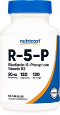 Nutricost R-5-P Riboflavin-5-Phosphate  Vitamin B2 50 MG, 120 Capsules