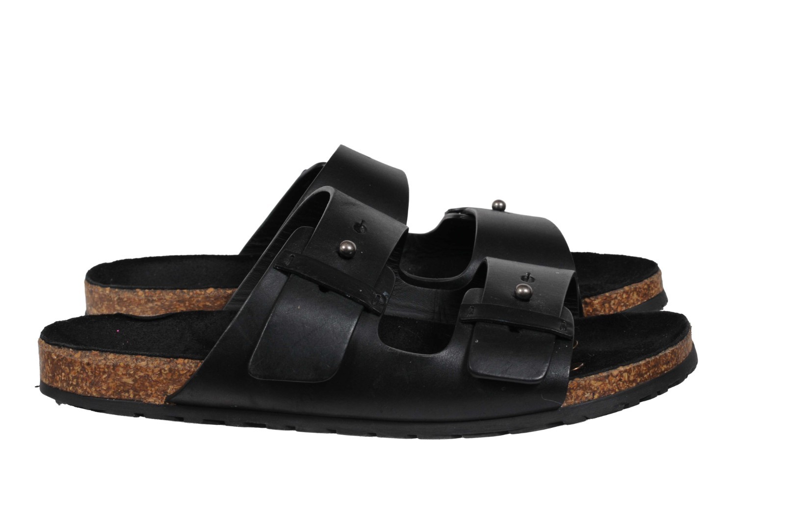 Sandali donna Saint Laurent Jimmy Cross taglia US 11 EU 41 neri in pelle con slide