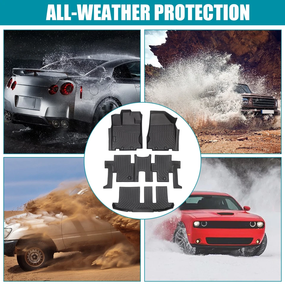 3D TPE Floor Mats Liners Set for 2013-2020 Nissan Pathfinder 14-20 Infiniti QX60 Foto 3 de 4