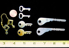 Vintage Metal Keys LOT Four SETS of Two -EIGHT Total Mixed Styles Long Tiny