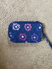 Quilted Floral Zipper Fabric Makeup Bag Wrist...