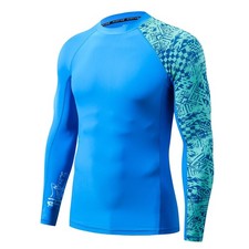 Men's Splice UV Sun Protection UPF 50 Skins Rash Guard Long Sleeves