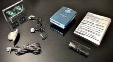 SONY WM-EX5 Mirror Finish Compact Cassette Player Walkman Blue 1996 Japan