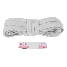 Flat Drawstring Cord 10mm x 5 Yd Replacement Flat Rope with Ruler Grey