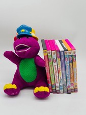 Fisher Price 2001 Silly Hats Barney Dinosaur Singing Dancing Plush 8 DVDs
