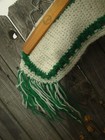 St. Patrick's Day Green/White Unisex  Hand Crochet Scarf Mantel Taiwan 7" x 72" — photo 4
