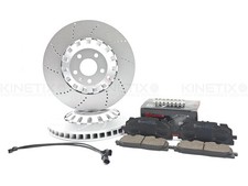 FÜR AUDI RS4 RS5 VORNE QUER GELOCHT BREMSSCHEIBEN BREMBO BELÄGE VERSCHLEISSSENSOREN 375mm