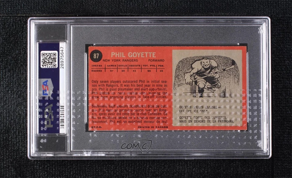 1964-65 Topps Phil Goyette #87 PSA 5 - Image 2 of 2