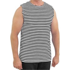 Sleeveless Telnyashka Russian Striped Shirt Authentic 100 Cotton          