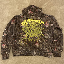 Sp5der Worldwide Pullover Hoodie Brown Pink C...