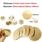 OD 50mm-100mm H62 Solids Brass Discs Thick 0.5/1/2/3mm Blanks Metal Round Sheets