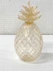 1960's Luigi Fornasier Murano Glass Pineapple (Few Leaf Chips) - 8" Tall