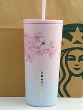 Starbucks Tumbler Thermobecher Cold to Go Edelstahl Ombre Blüten Sakura 20oz NEU