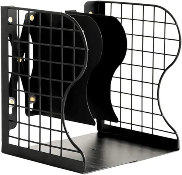 Metall BuchstüTzen StäNder BuchstüTze BuchstäNder Buchhalter Regal Einziehbar De-image