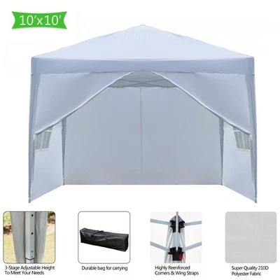 10x10 Pop up Canopy Tents for Party Ez up Canopy with 4 Sidewalls Outdoors