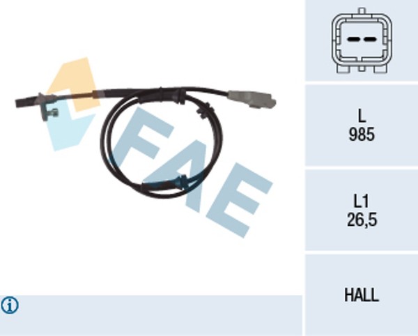ABS Sensor Raddrehzahl FAE 78118 FüR Tepee B9 Partner Peugeot 5008 Berlingo 1 C4-image
