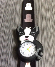 Children Kids Watch Cute Puppy Dog Slap-on Watch Round Numbered Dial New Cutie 
