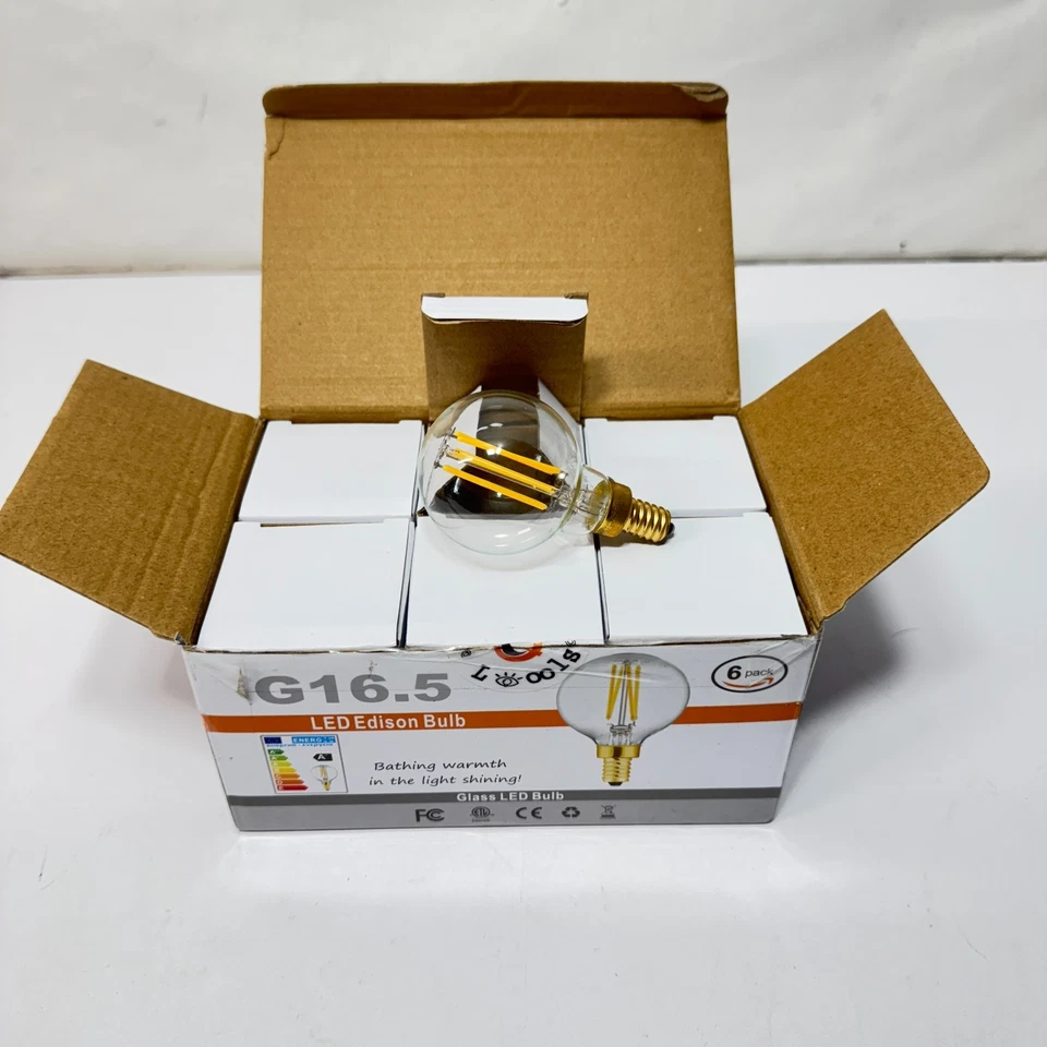 Dimmable g16.5 led Bulb e12 g16 1/2 led Candelabra Bulb 6w led Edison Bulb Clear - Image 2 of 4