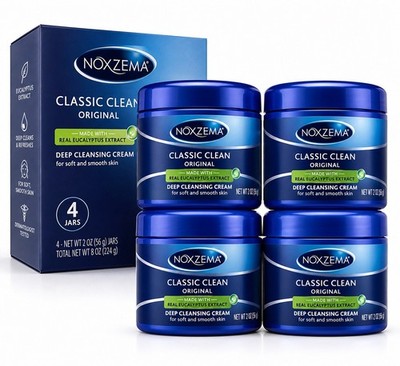 Noxzema Classic Clean Deep Cleansing Cream Face Cleanser, Eucalyptus, 2 oz,