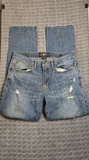 Pantalones de mezclilla elásticos Lucky Brand 121 Heritage ajustados desgastados 34x32 para hombre