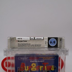 NES Nintendo Game BURGERTIME / BURGER TIME - WATA GRADED 6.5 CIB with ROUND SOQ!
