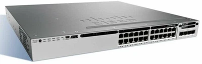 🔥 Switch Cisco WS-C3850-24P-L | 24P PoE+ | 10G 🚀 | V08 | 715W ⚡ | Pro Réseau - Photo 1/4