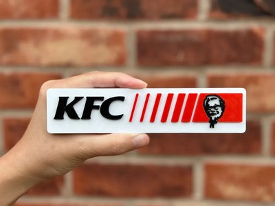 KFC Logo Sign 3D Printed Retro Colonel Sanders Wall Art Man Cave Decor