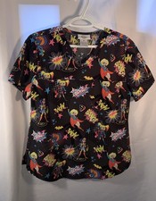 DC Comics Scrub Top Super Hero Girls Comic Strip Medic Dentist Tech Size Medium