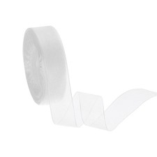 Organza Ribbon 1 Inch 50 Yards Sheer Ribbons for Gift Wrapping, White