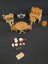 16 Piece Calico Critters Kitchen Furniture Toy Lot Bundle