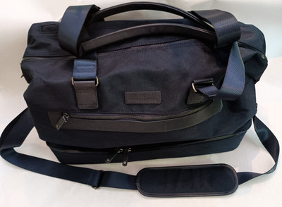 Brooks Brothers Weekender Bag - Canvas/Nylon - Navy Blue - with Shoe Compartment